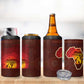 African Sunset 4 in 1 Can Cooler Tumbler Tribal Pattern Continent Silhouette - Rainbow Arc Safari Scene