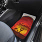 African Sunset Car Mats Tribal Pattern Continent Silhouette - Rainbow Arc Safari Scene