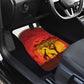 African Sunset Car Mats Tribal Pattern Continent Silhouette - Rainbow Arc Safari Scene