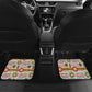 African Sunset Car Mats Tribal Pattern Continent Silhouette - Rainbow Arc Safari Scene