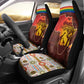 African Sunset Car Seat Cover Tribal Pattern Continent Silhouette - Rainbow Arc Safari Scene