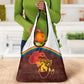 African Sunset Grocery Bag Tribal Pattern Continent Silhouette - Rainbow Arc Safari Scene