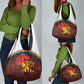 African Sunset Grocery Bag Tribal Pattern Continent Silhouette - Rainbow Arc Safari Scene