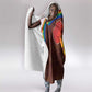 African Sunset Hooded Blanket Tribal Pattern Continent Silhouette - Rainbow Arc Safari Scene