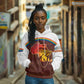 African Sunset Hoodie Tribal Pattern Continent Silhouette - Rainbow Arc Safari Scene