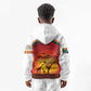 African Sunset Kid Hoodie Tribal Pattern Continent Silhouette - Rainbow Arc Safari Scene