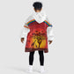 African Sunset Kid Wearable Blanket Hoodie Tribal Pattern Continent Silhouette - Rainbow Arc Safari Scene