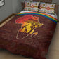 African Sunset Quilt Bed Set Tribal Pattern Continent Silhouette - Rainbow Arc Safari Scene