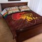 African Sunset Quilt Bed Set Tribal Pattern Continent Silhouette - Rainbow Arc Safari Scene