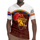 African Sunset Rugby Jersey Tribal Pattern Continent Silhouette - Rainbow Arc Safari Scene