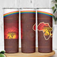 African Sunset Skinny Tumbler Tribal Pattern Continent Silhouette - Rainbow Arc Safari Scene
