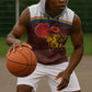 African Sunset Sleeveless Hoodie Tribal Pattern Continent Silhouette - Rainbow Arc Safari Scene - African Pride