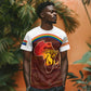 African Sunset T shirt Tribal Pattern Continent Silhouette - Rainbow Arc Safari Scene