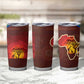 African Sunset Tumbler Cup Tribal Pattern Continent Silhouette - Rainbow Arc Safari Scene