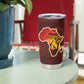 African Sunset Tumbler Cup Tribal Pattern Continent Silhouette - Rainbow Arc Safari Scene