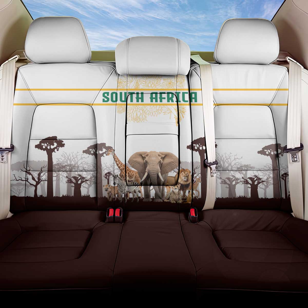 South Africa Wildlife Pride Back Car Seat Cover Big Five Animals