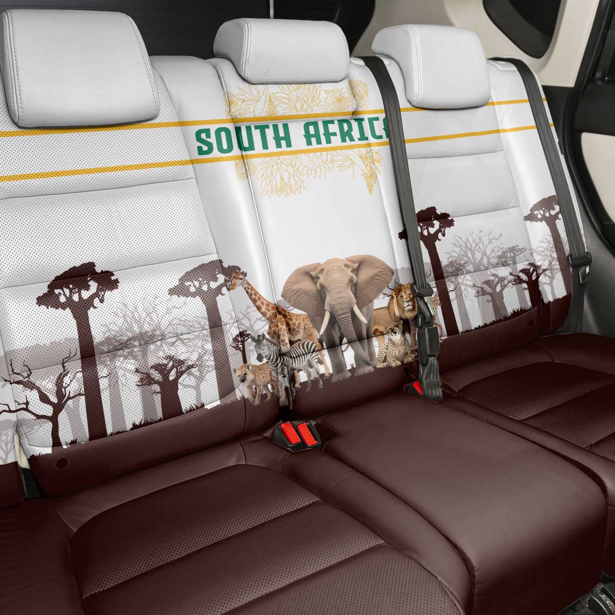 South Africa Wildlife Pride Back Car Seat Cover Big Five Animals