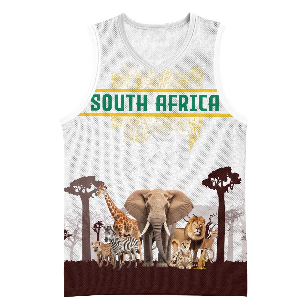 South Africa Wildlife Pride Basketball Jersey Big Five Animals - African Pride