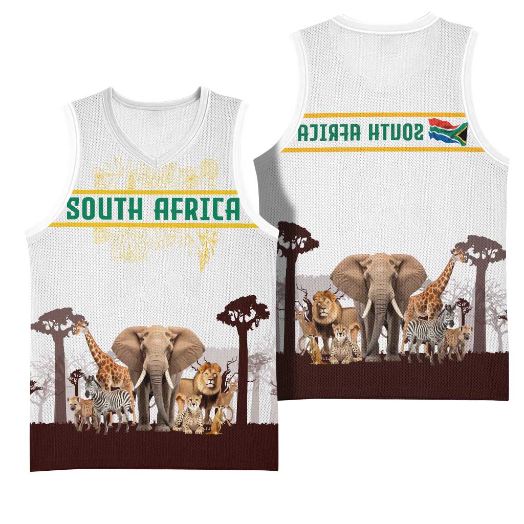 South Africa Wildlife Pride Basketball Jersey Big Five Animals - African Pride