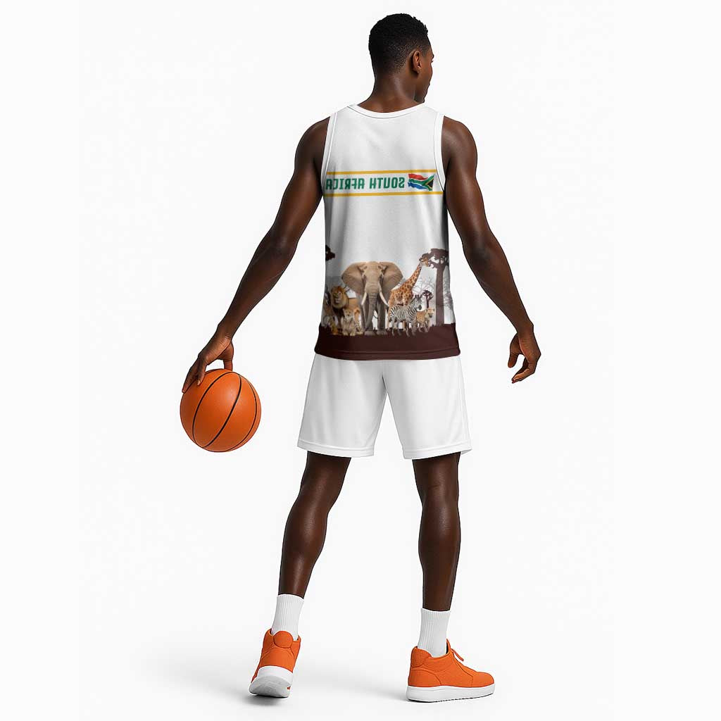 South Africa Wildlife Pride Basketball Jersey Big Five Animals - African Pride