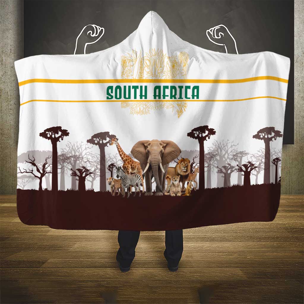 South Africa Wildlife Pride Hooded Blanket Big Five Animals