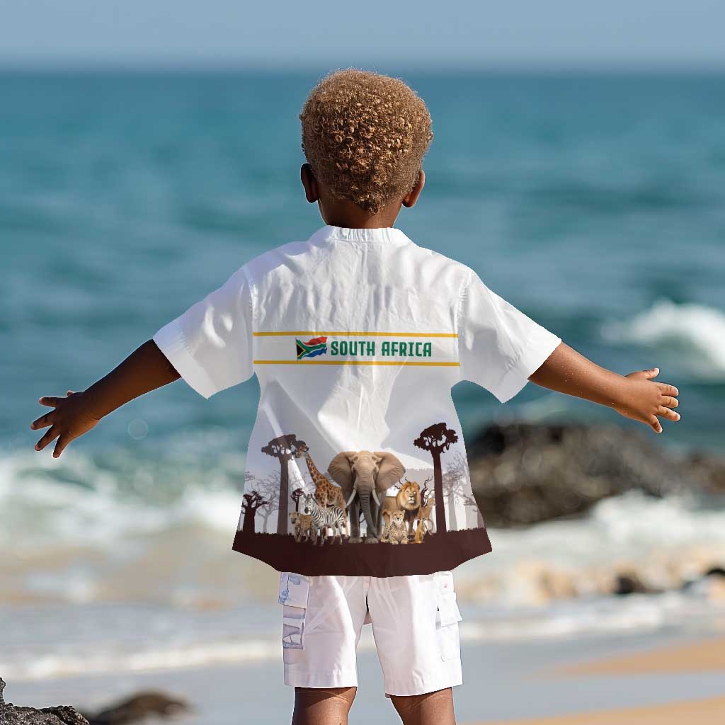 South Africa Wildlife Pride Kid Hawaiian Shirt Big Five Animals