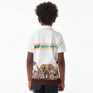 South Africa Wildlife Pride Kid Polo Shirt Big Five Animals