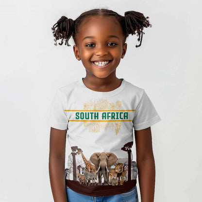 South Africa Wildlife Pride Kid T shirt Big Five Animals