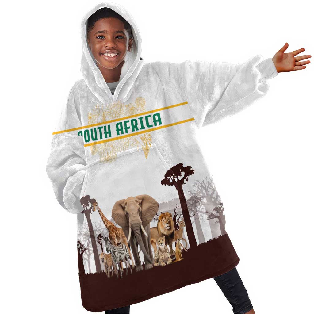 South Africa Wildlife Pride Kid Wearable Blanket Hoodie Big Five Animals