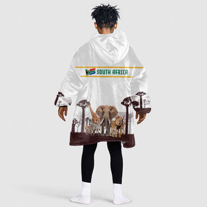 South Africa Wildlife Pride Kid Wearable Blanket Hoodie Big Five Animals