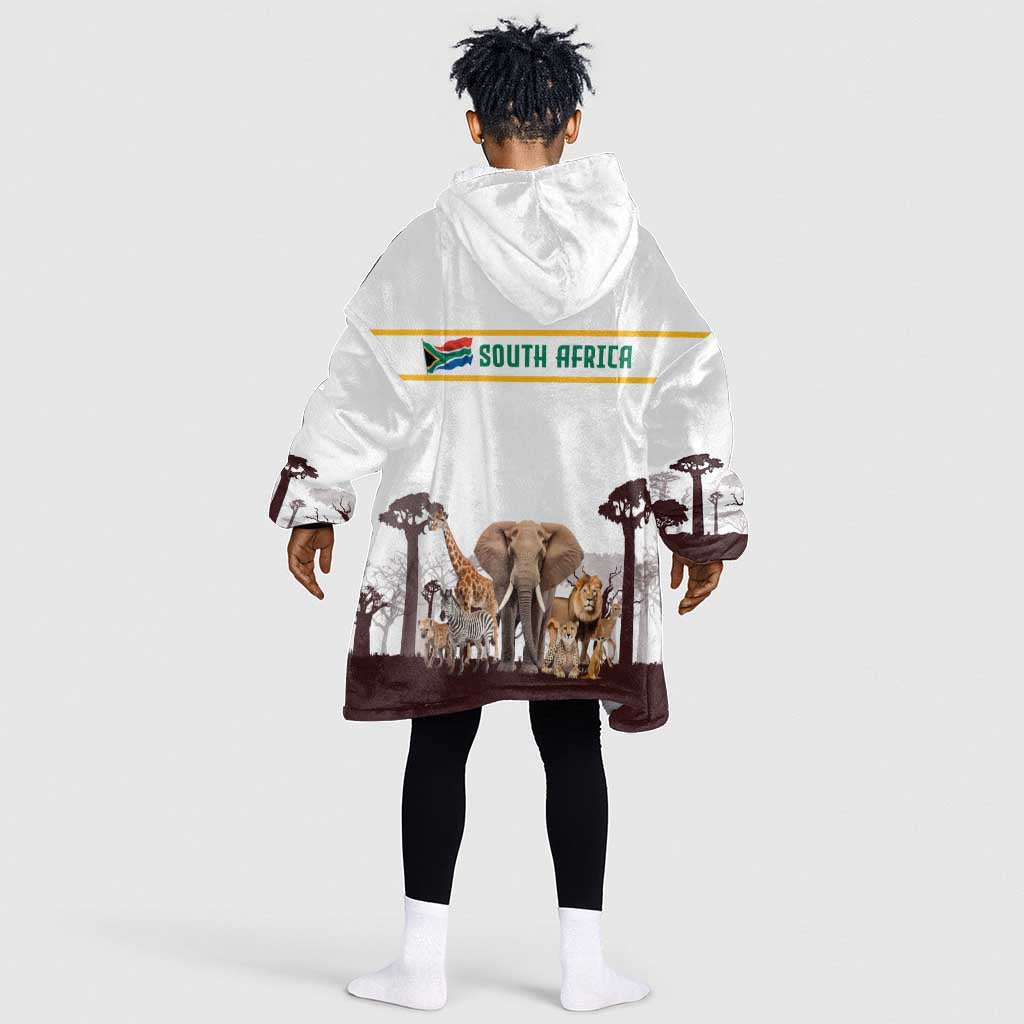 South Africa Wildlife Pride Kid Wearable Blanket Hoodie Big Five Animals