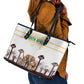 South Africa Wildlife Pride Leather Tote Bag Big Five Animals