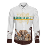 South Africa Wildlife Pride Long Sleeve Button Shirt Big Five Animals