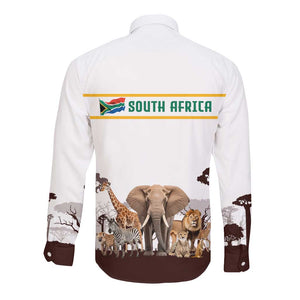 South Africa Wildlife Pride Long Sleeve Button Shirt Big Five Animals