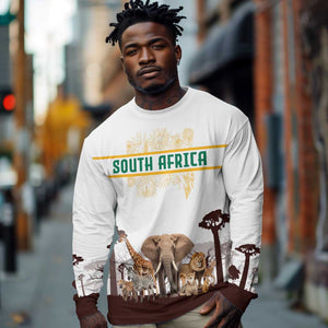 South Africa Wildlife Pride Long Sleeve Shirt Big Five Animals