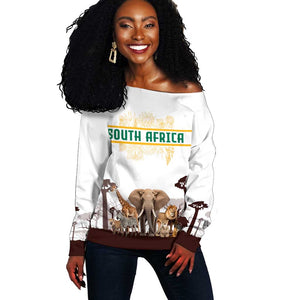 South Africa Wildlife Pride Off Shoulder Sweater Big Five Animals