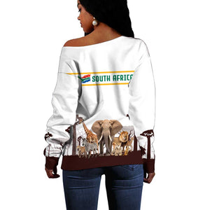 South Africa Wildlife Pride Off Shoulder Sweater Big Five Animals