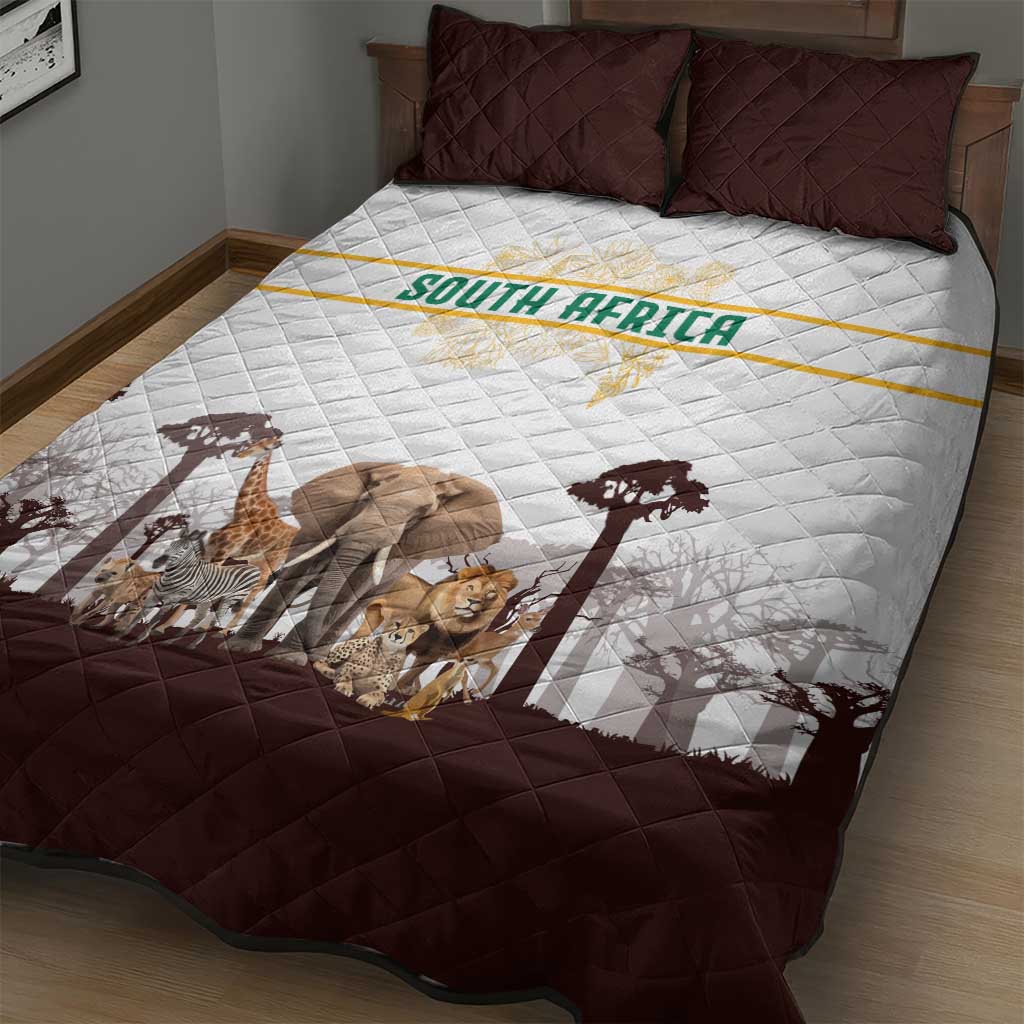South Africa Wildlife Pride Quilt Bed Set Big Five Animals