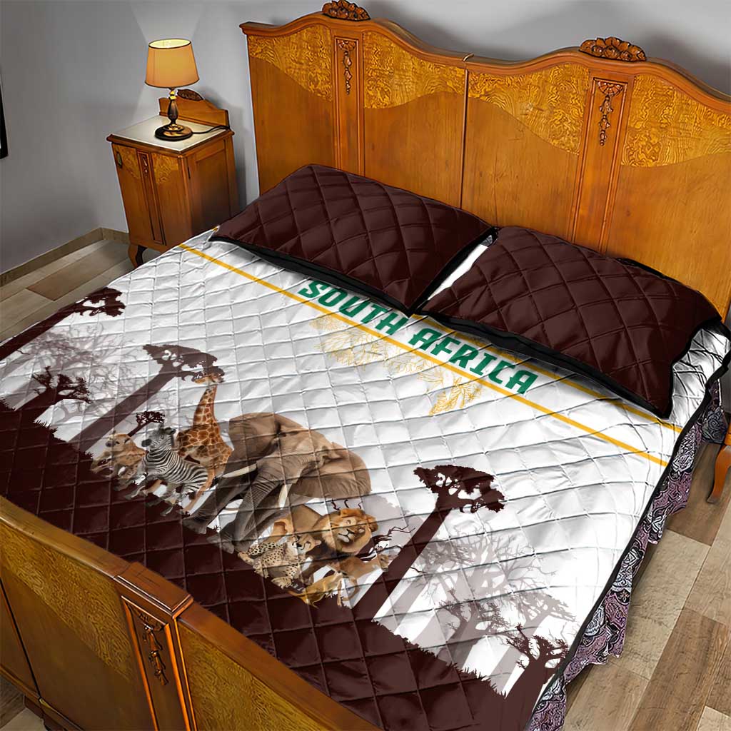 South Africa Wildlife Pride Quilt Bed Set Big Five Animals
