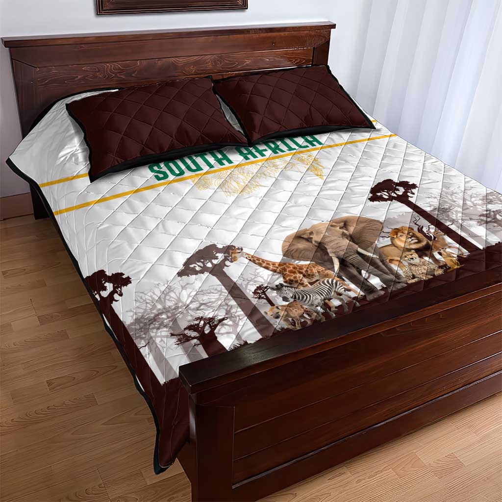 South Africa Wildlife Pride Quilt Bed Set Big Five Animals
