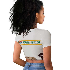 South Africa Wildlife Pride Raglan Cropped T shirt Big Five Animals
