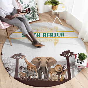 South Africa Wildlife Pride Round Carpet Big Five Animals