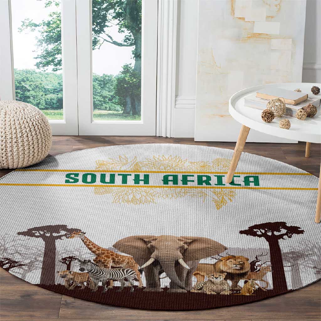 South Africa Wildlife Pride Round Carpet Big Five Animals