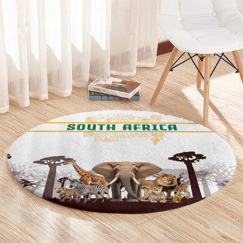 South Africa Wildlife Pride Round Carpet Big Five Animals