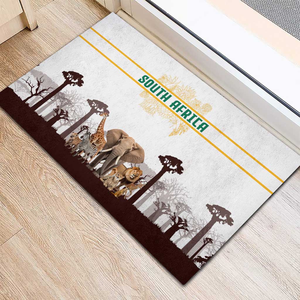South Africa Wildlife Pride Rubber Doormat Big Five Animals