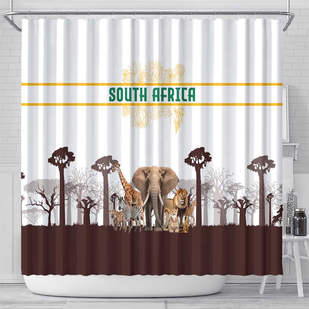 South Africa Wildlife Pride Shower Curtain Big Five Animals