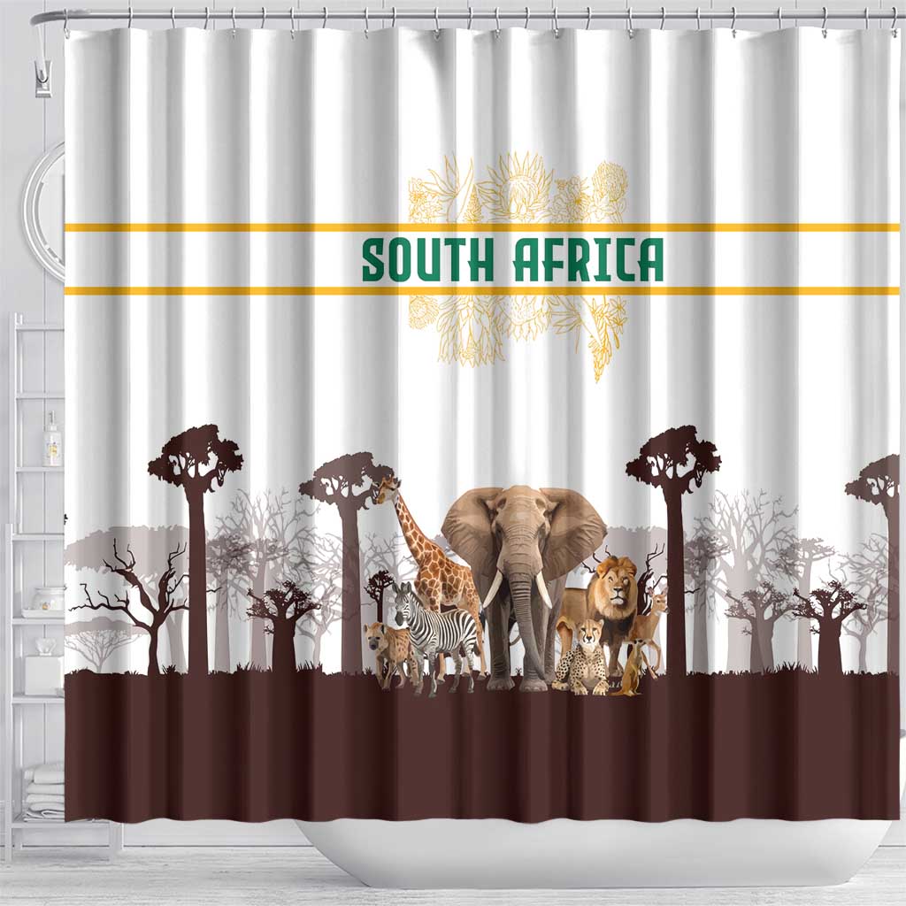 South Africa Wildlife Pride Shower Curtain Big Five Animals