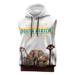 South Africa Wildlife Pride Sleeveless Hoodie Big Five Animals - African Pride