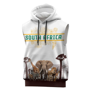South Africa Wildlife Pride Sleeveless Hoodie Big Five Animals - African Pride