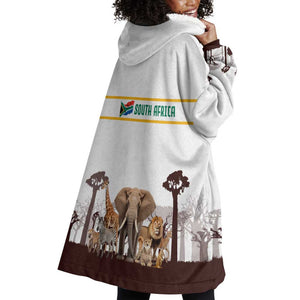 South Africa Wildlife Pride Wearable Blanket Hoodie Big Five Animals